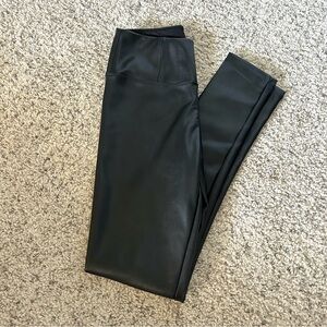 Faux black leather leggings